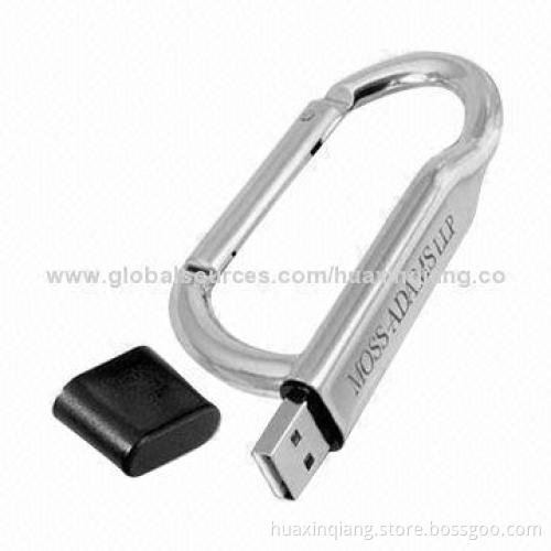 Climbing Hook-shaped USB Memory, Metal Material, 128MB to 32GB Capacity/30g/User-define Color/USB2.0